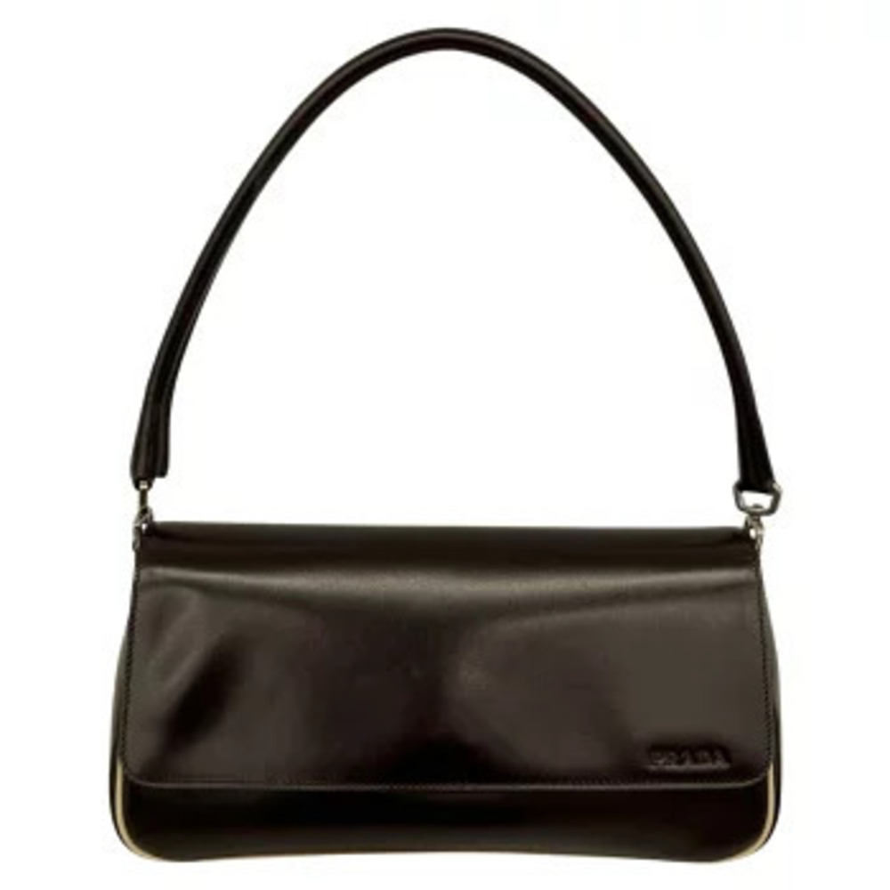 Prada VITELLO GYM Handbag Leather Shoulder Bag Brown